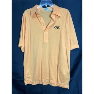 Men's Vintage Yellow Georgia Tech Polo Shirt Size L